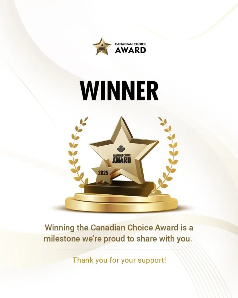 Canadian Choice Award winner badge for RazorFree Electrolysis clinic